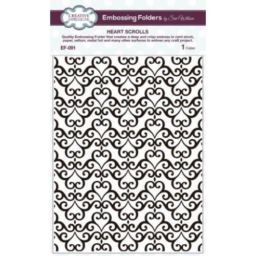 Heart Scrolls  Embossing folder EF-091